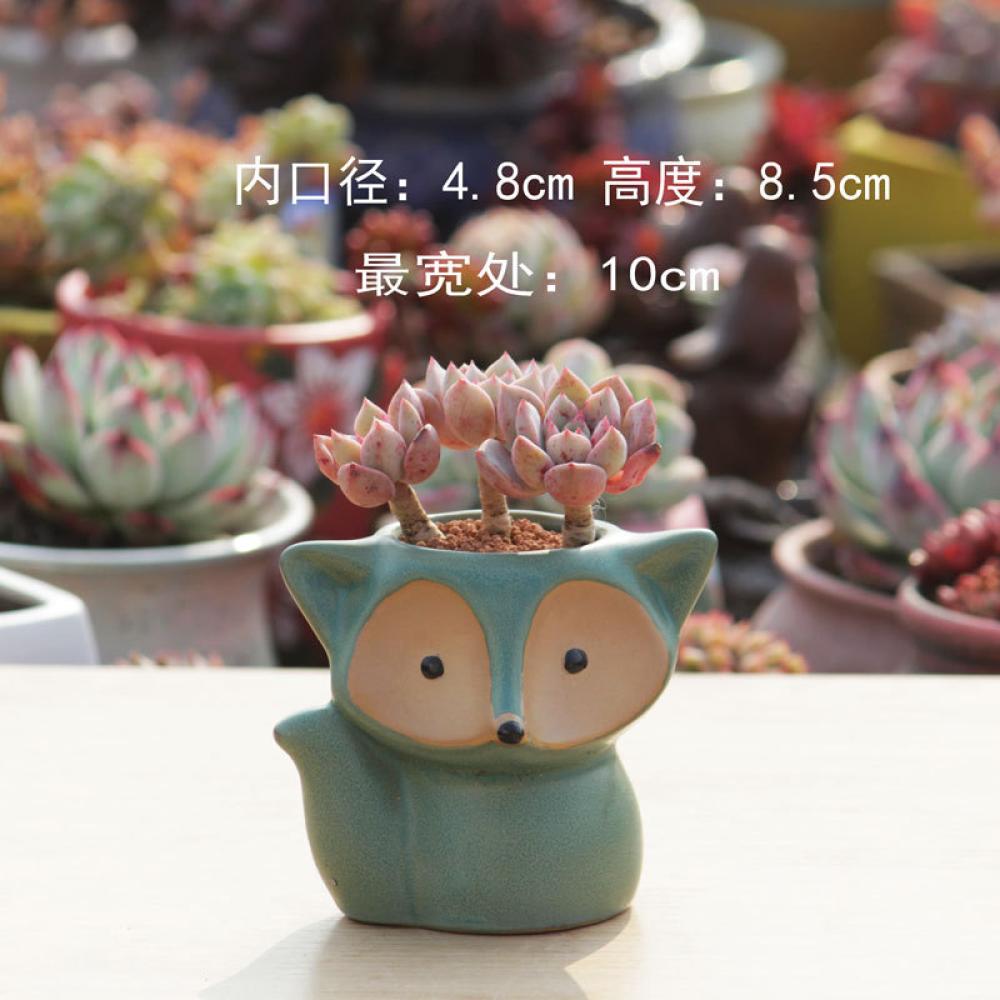 indoor small small mini ceramic animal fox shape succulent flower plant planter pot