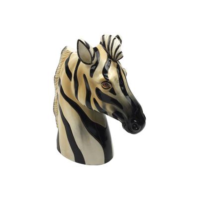 Farmhouse ceramic zebra horse shape flower vase thumbnail