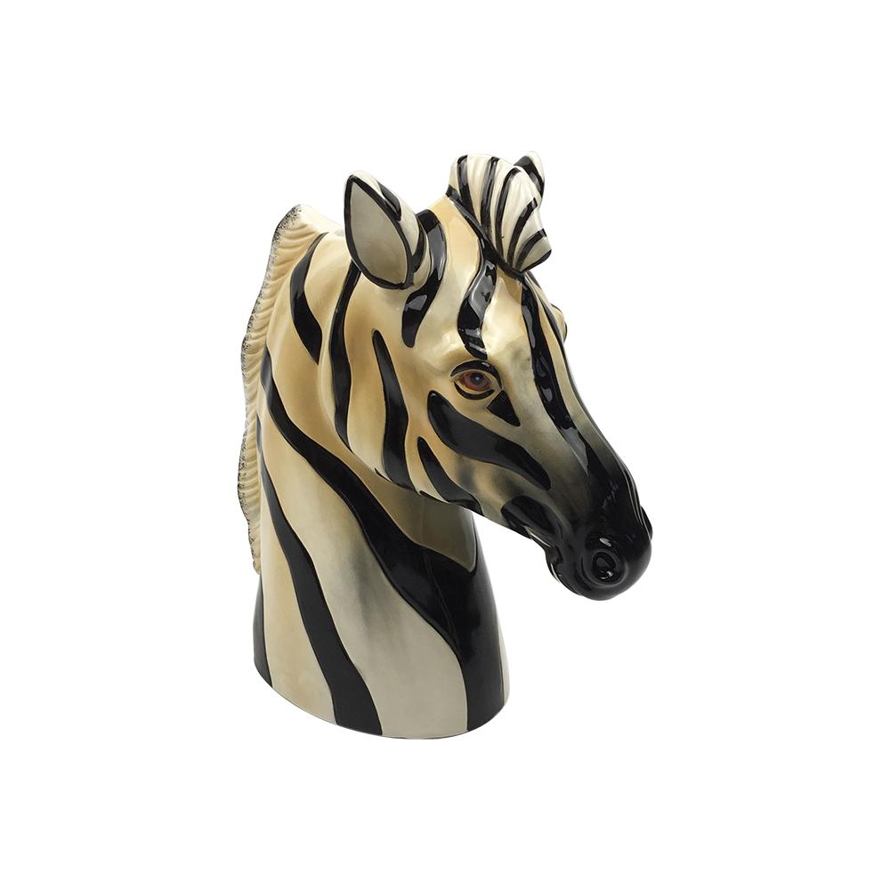Ceramic Zebra Horse Animal Head Flower Vase