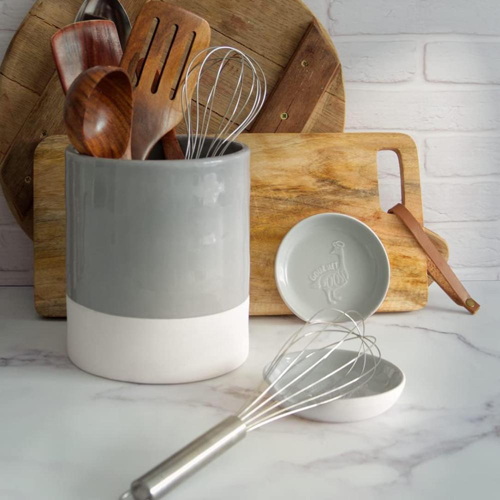 Ceramic Grey Kitchen Utensil Pot Holder  picture 3