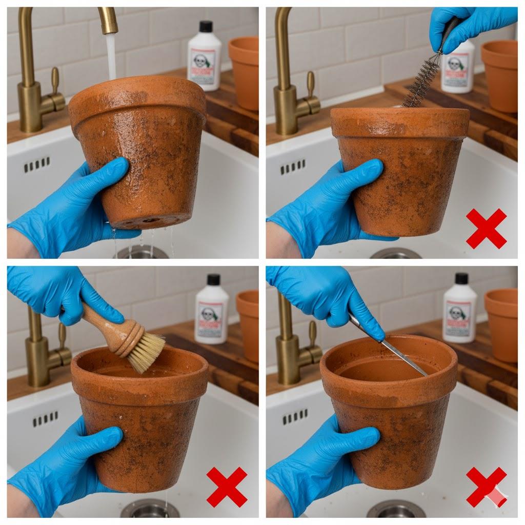 Scrub the Clay Surface Thoroughly