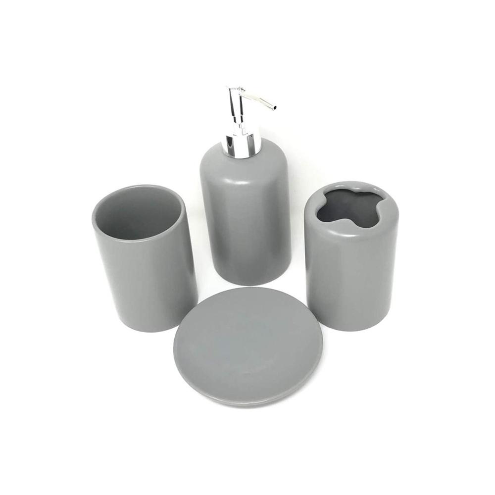 grey blue ceramic Soap Lotion Dispenser accessories set picture 3