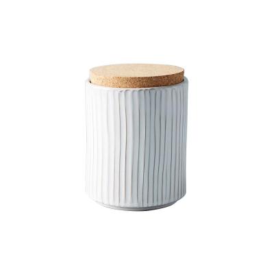 clay ceramic canister stash jar with cork lid thumbnail