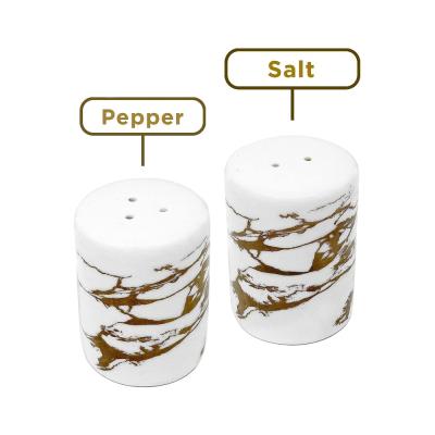 Modern Gold Ceramic Salt and Pepper Shakers Set picture 3