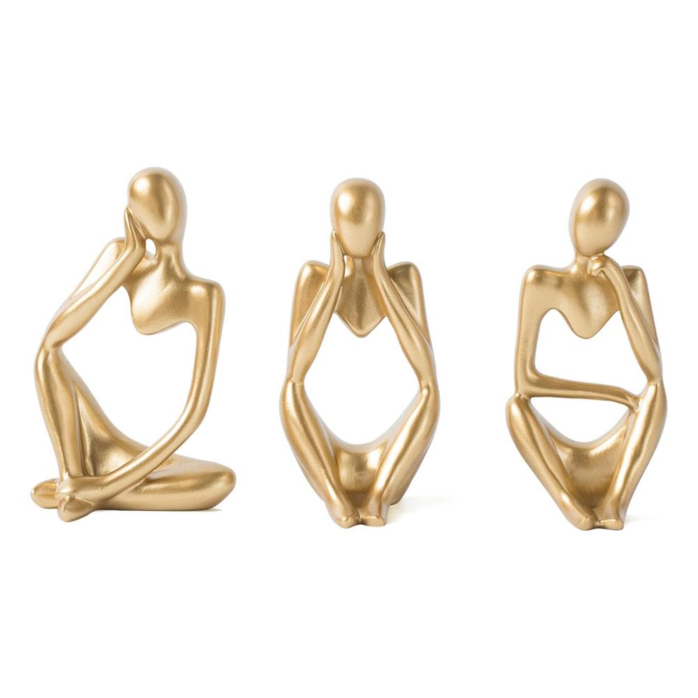 Gold Thinker Abstract Art Sculpture Resin Figurines