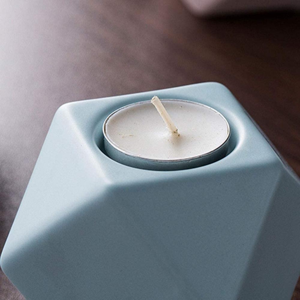 Small Mini Ceramic geometric tea light candle holder picture 4