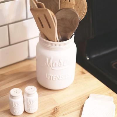 Jar Kitchen Spoon Silverware Cutlery Utensil Holder Caddy picture 4