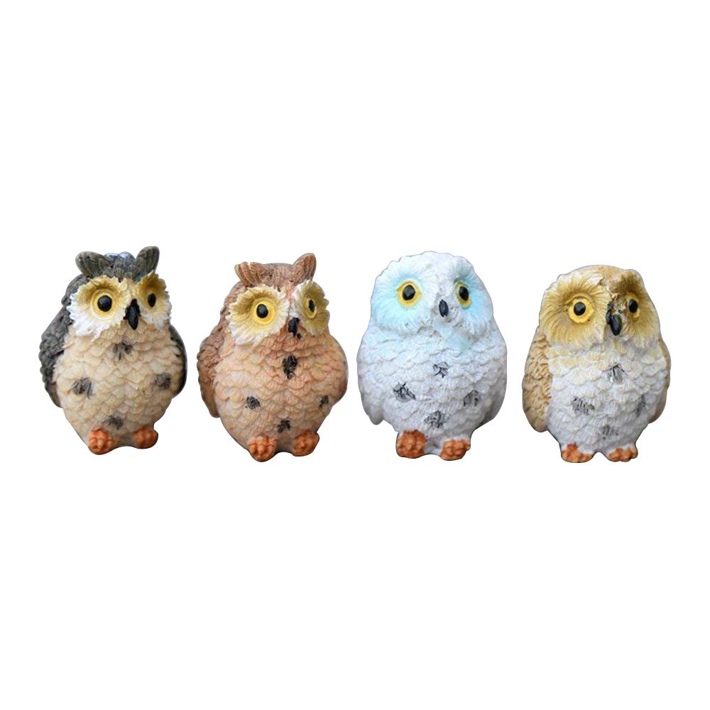 small mini animals resin sculpture statue owl figurine picture 1