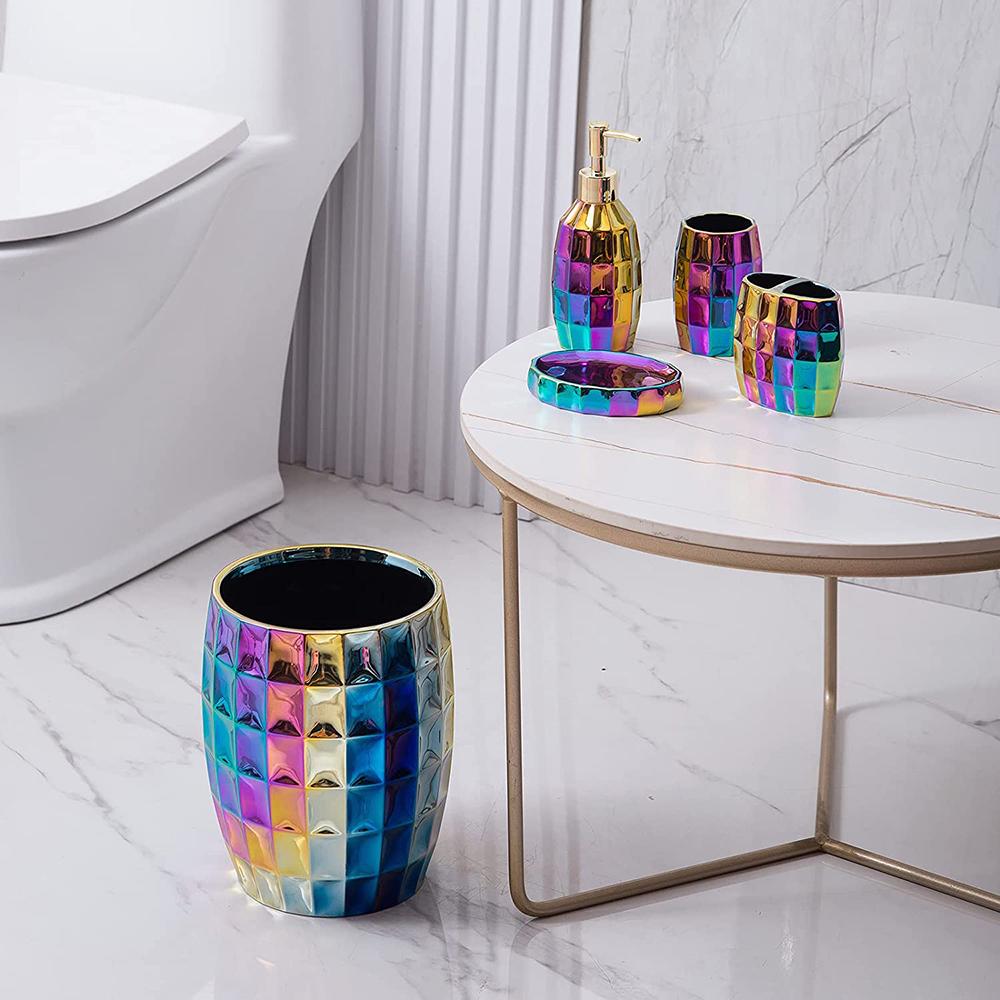 Soap Dispenser Mosaic Colorful rainbow bathroom accessories set picture 4