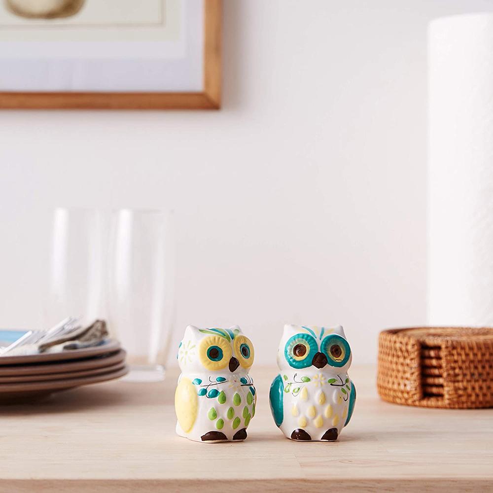 Animal Owl Ceramic Salt and Pepper Shakers Set picture 2