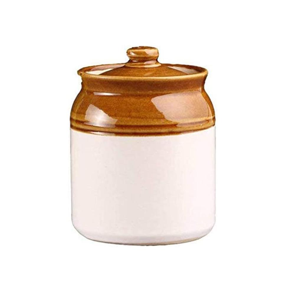 Old Traditional Handmade Ceramic Pickle Jar With Lid