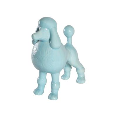 white vintage ceramic poodle dog figurine statue thumbnail