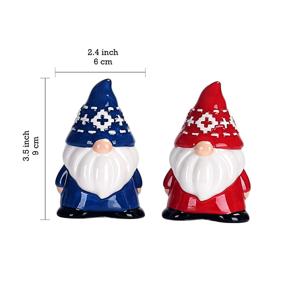 Red Blue Christmas gnome salt and pepper shakers picture 2