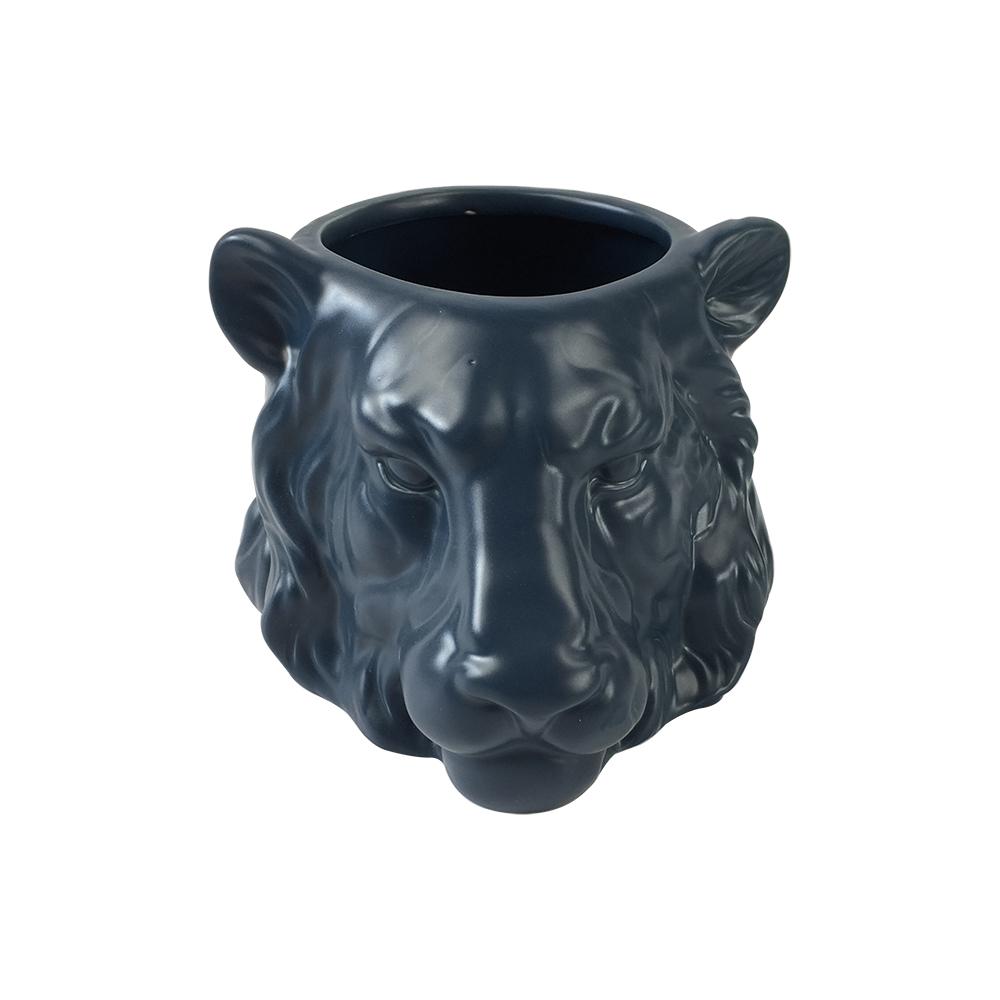 Animal Lion Head Ceramic Planter Plant Pot
