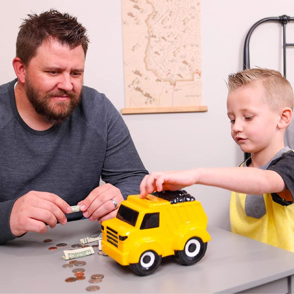 personalized ceramic truck car shaped money coin box piggy bank for boy audit