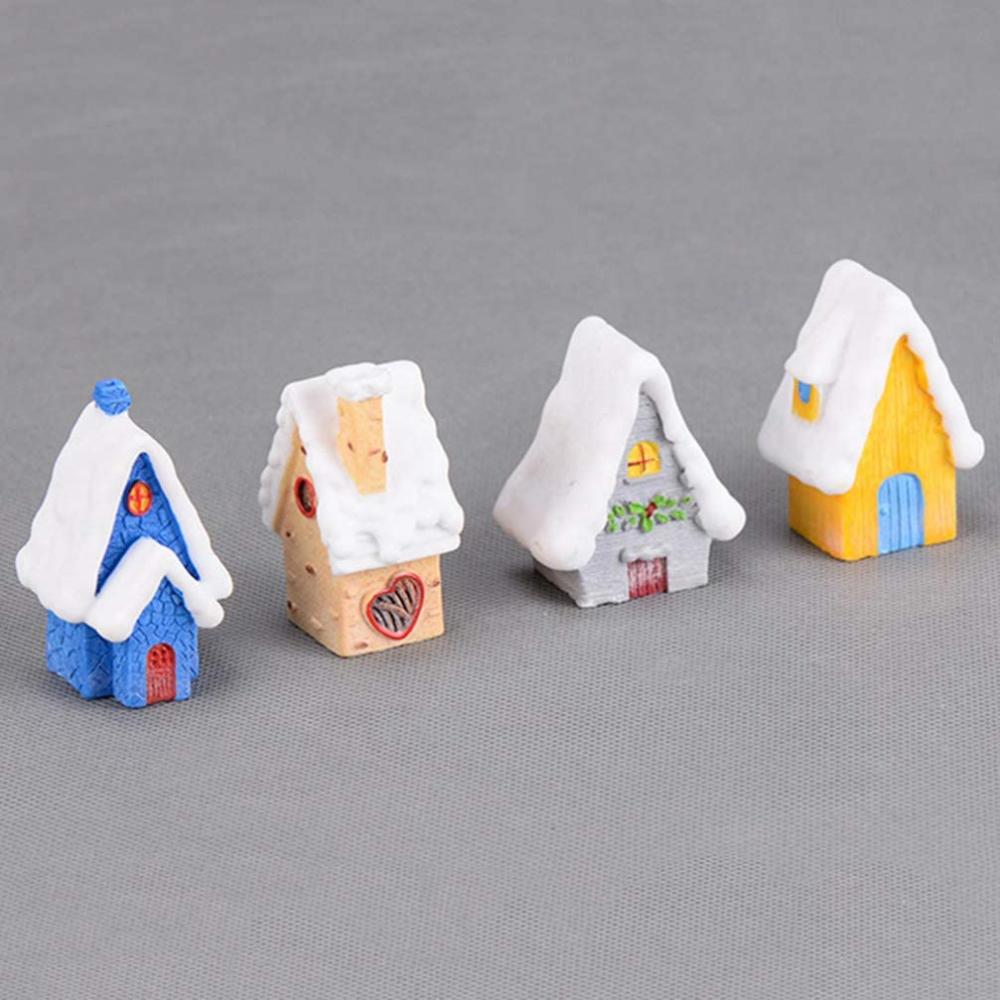 factory custom miniature resin christmas village house figurines picture 4