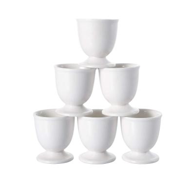 white small ceramic egg cup stand holder thumbnail