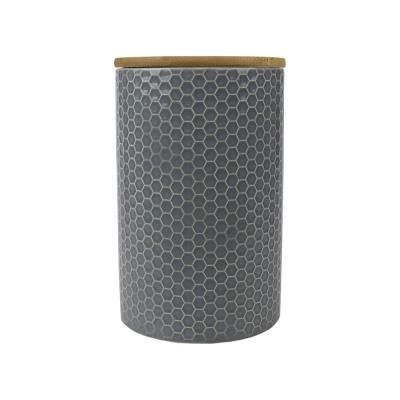 kitchen ceramic honeycomb canister set picture 2