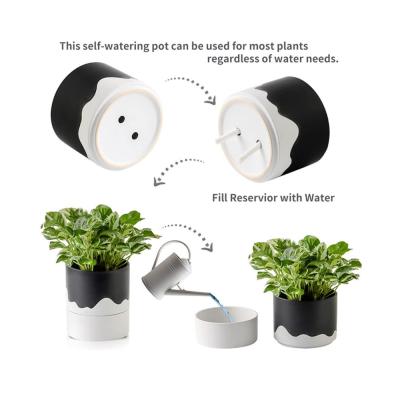 large outdoor ceramic self watering planter picture 3
