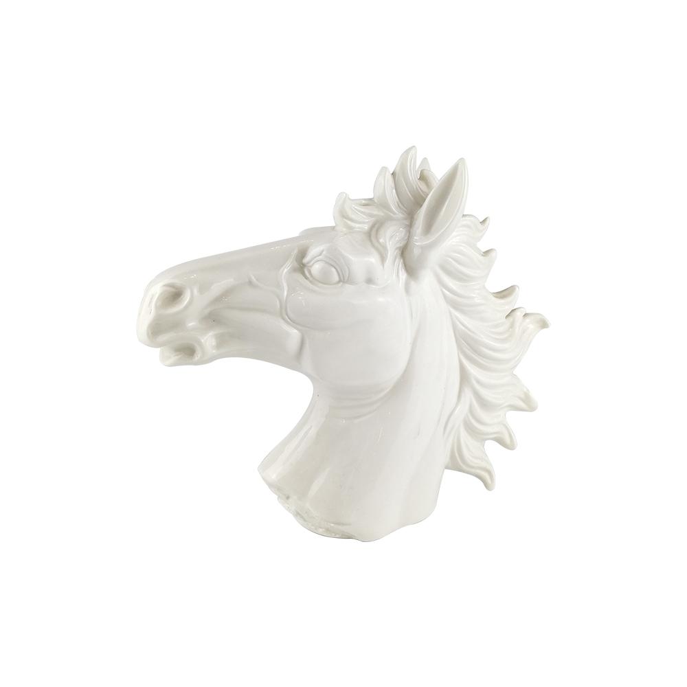 Ceramic Clay Collectible Crafts And Arts Horse Head Figurine Statue