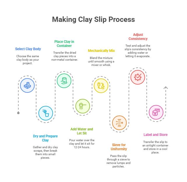 Making Clay Slip Process