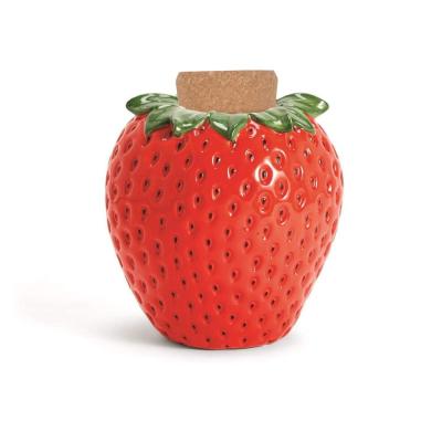 painted made Custom fruit strawberry shaped ceramic jar thumbnail