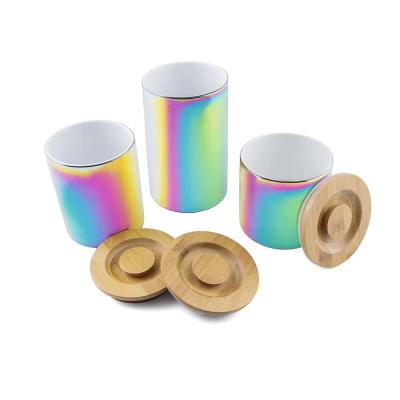 New Factory unique electroplate ceramic iridescent jars picture 1