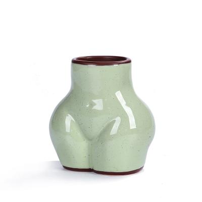 2023 spring Ceramic bun bottom boho flower vase picture 3