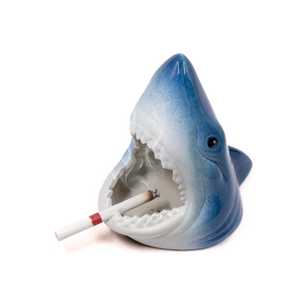 Outdoor Large Fancy Shark Ceramic Ashtray For Cigarettes