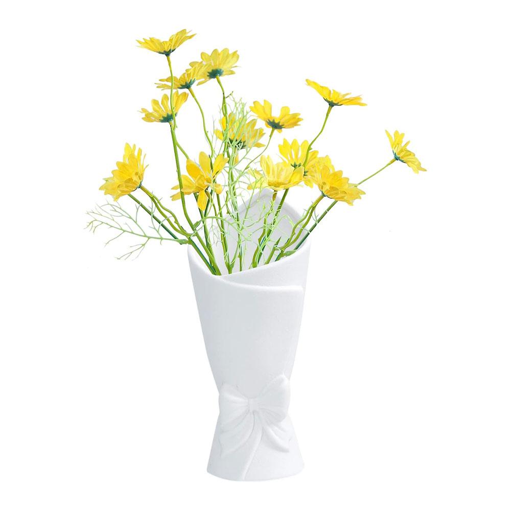 Matte White Bowknot Ceramic Vase picture 3