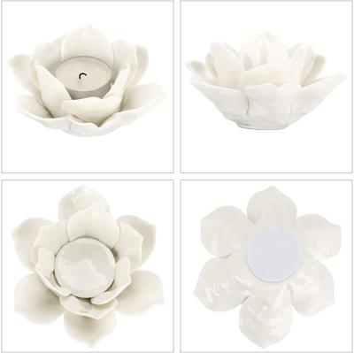 flower shaped ceramic tea light tealight candle holder picture 3
