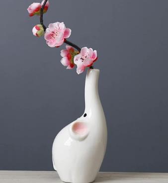 Niedliche Keramik-Blumenvase in Tierform mit Elefantenmotiv