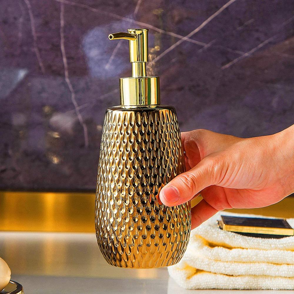 Holder Liquid Soap Dispenser gold bathroom accessories set picture 5