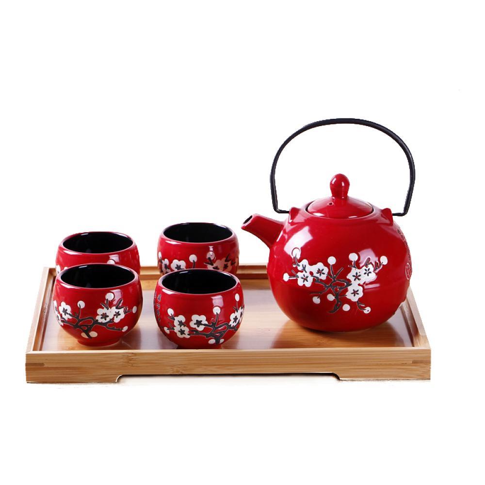 Japanese Style Ceramic Porcelain Tea Cup Pot Set