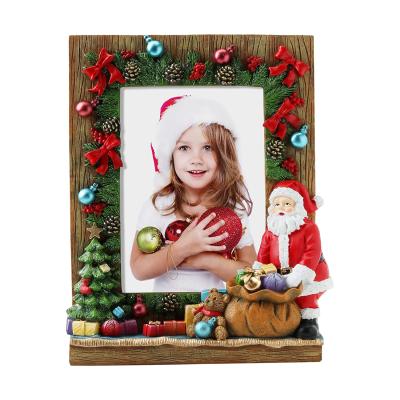 Christmas Xmas Resin Picture Frame with Santa Clause thumbnail