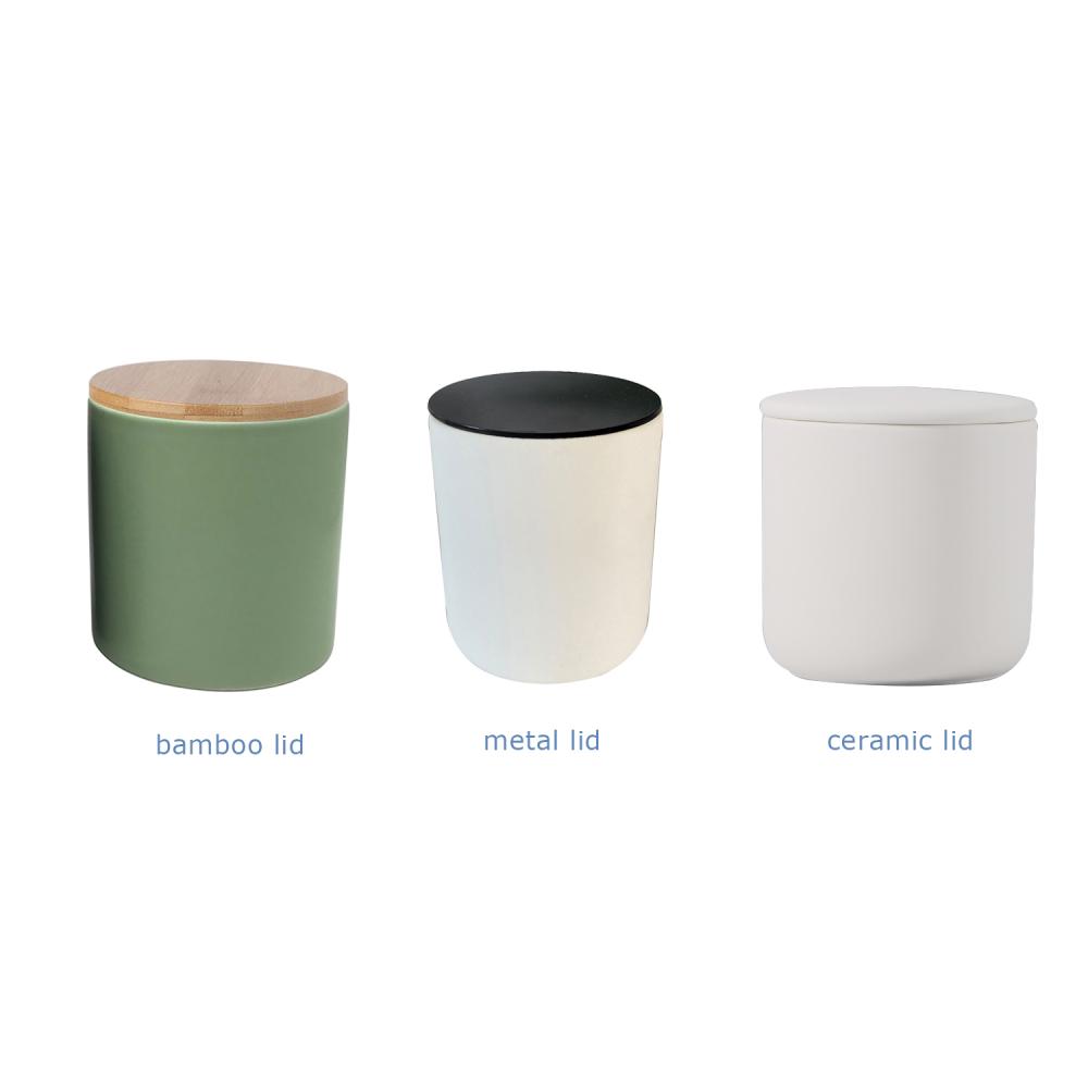 nordic empty geometric ceramic candle vessel jar picture 3