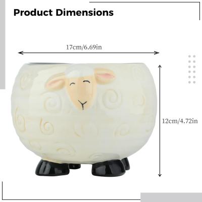 Sheep Shaped Pottery Yarn Bowl picture 2