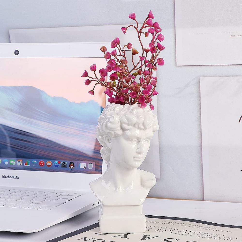 David face ceramic roman style sculpture flower vase picture 2