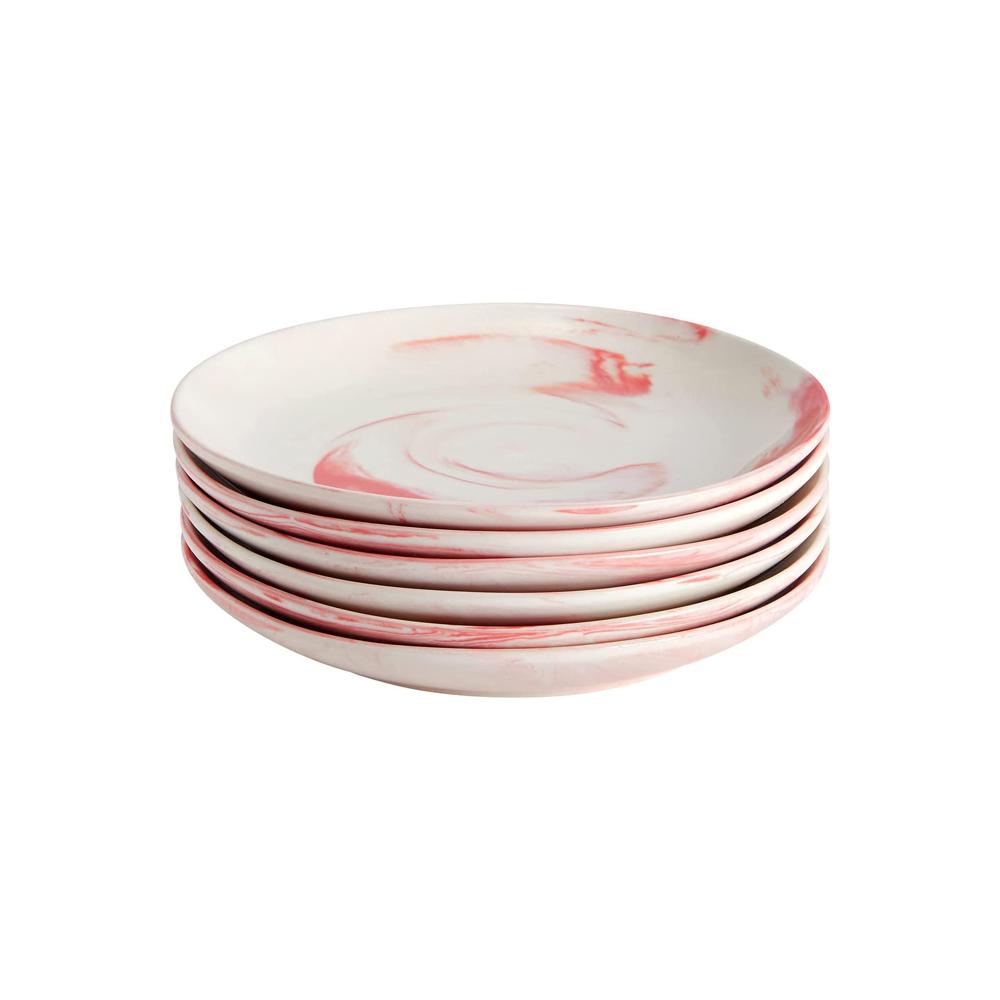 wholesale custom pink marble ceramic dinner plates picture 1