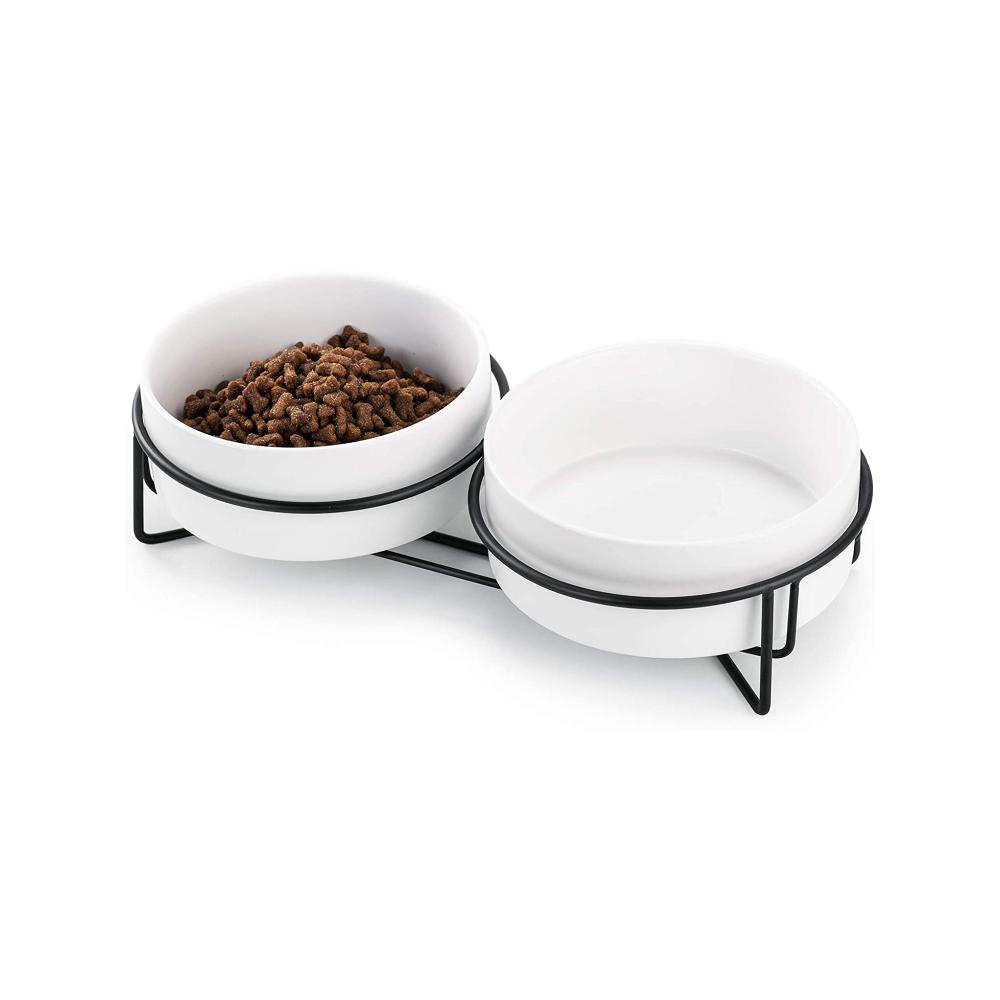 Ceramic Orthopedic Elevated Raised Pet Cat Water Feeding Bowl