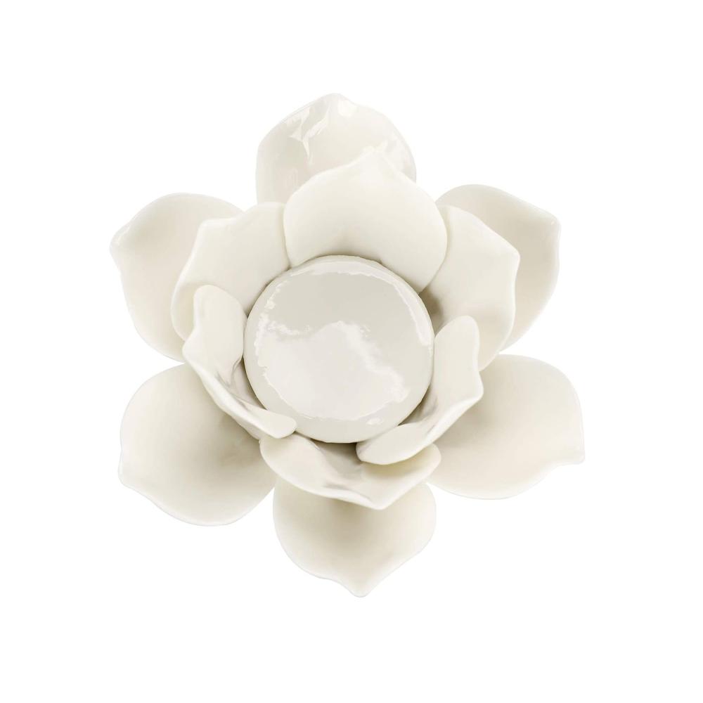 lotus flower shaped ceramic tea light candle holder