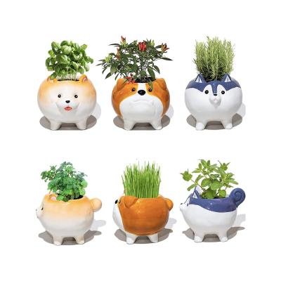 ceramic dog shaped flower succulent planter plant pot picture 4