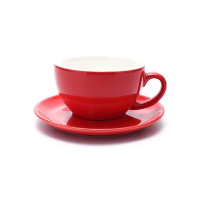best colorful ceramic latte cups mug with saucer picture 1