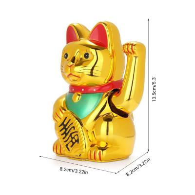 Japanese Gold Lucky Cat Maneki Neko Statue Figurine picture 2