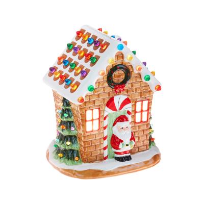 wholesale mini nativity Ceramic Christmas Nostalgic Gingerbread House thumbnail
