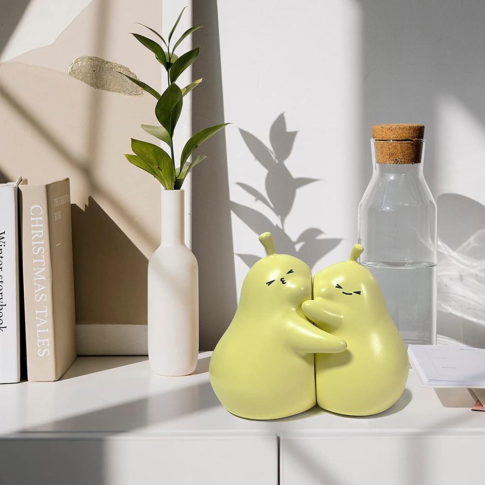Cute Yellow Pear Ceramic Book Bookends Holder picture 3