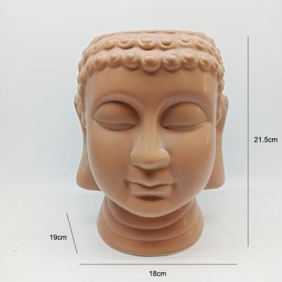 Custom ceramic buddha head planter plant flower pot picture 3