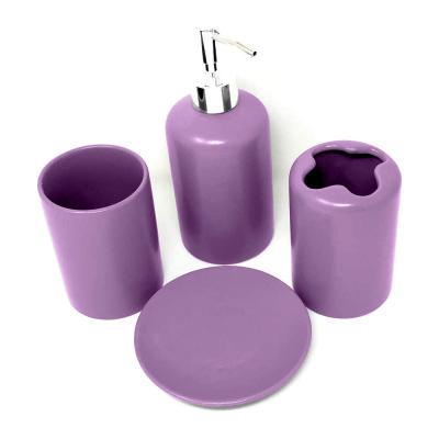 grey blue ceramic Soap Lotion Dispenser accessories set picture 1