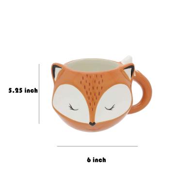 Cute Fox Animal Shaped Novelty Ceramic Coffee Mug picture 4