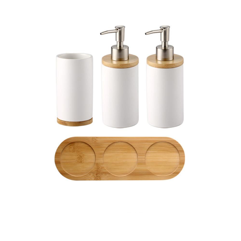 matt matte white black ceramic bathroom accessories set picture 4